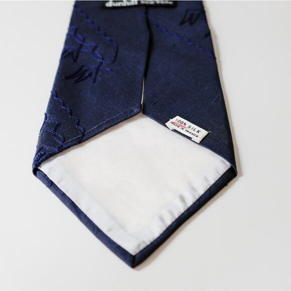 VTG Dunhill France Silk Embroidered Tie Business Casual Party Formalwear Retro - Picture 12 of 16